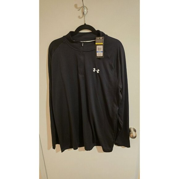 Under Armour Top Mens XL Quarter Zip Pull on HeatGear Long Sleeve NWT Activewear - Picture 1 of 12